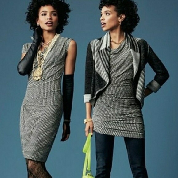 Cabi Monroe Graphic Print Ruched Jersey Knit Dress - Picture 1 of 5